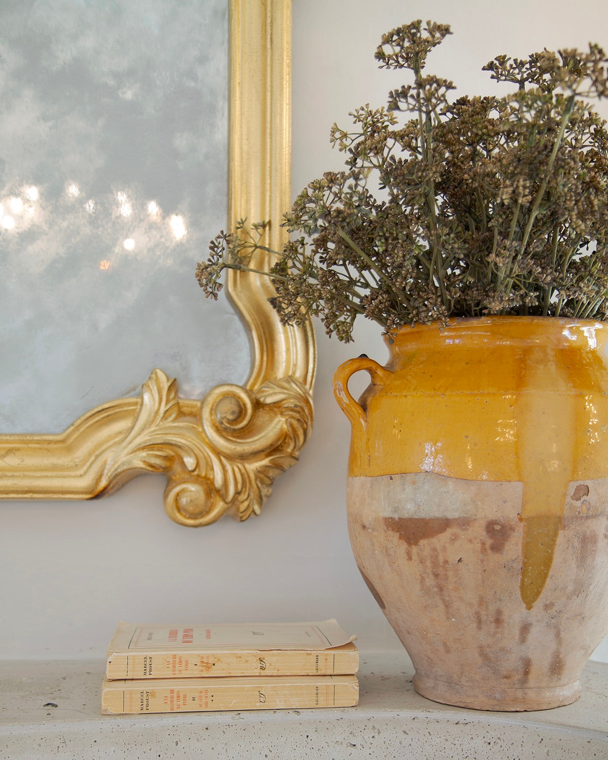 19th Century French Confit Pot with Yellow Glaze