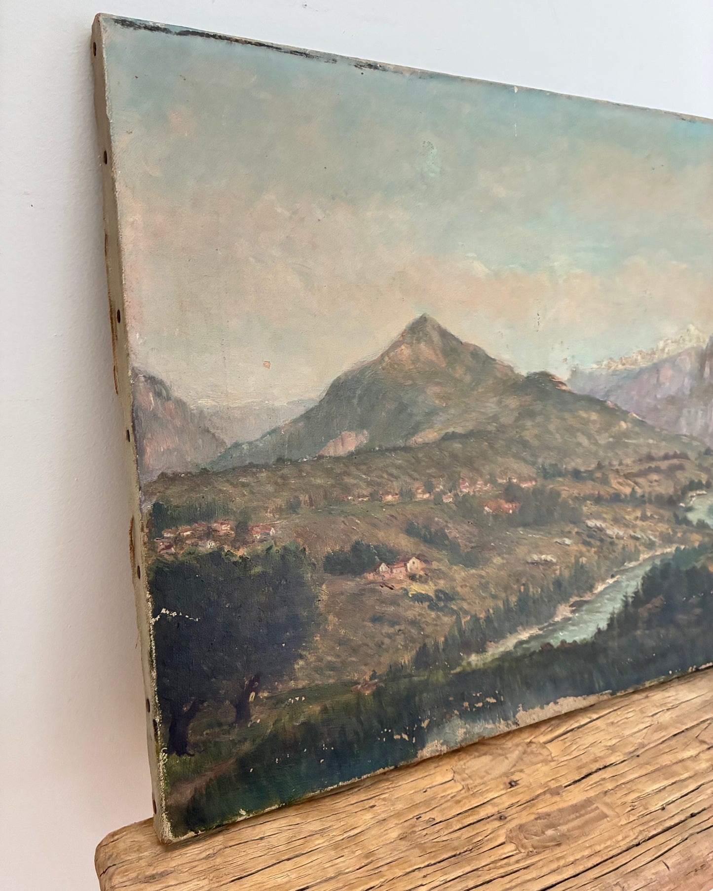 ‘Vue de Saint-Bonnet-en-Champsaur’ Antique French Painting