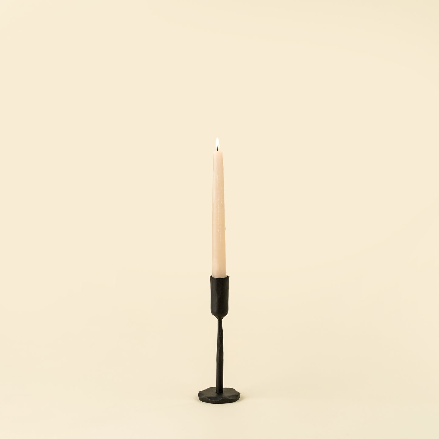 Black Forged Iron Candlestick