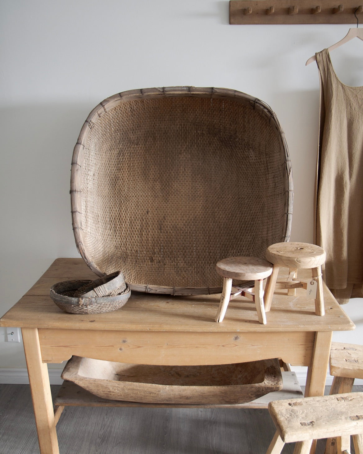 XL Vintage Bamboo Basket