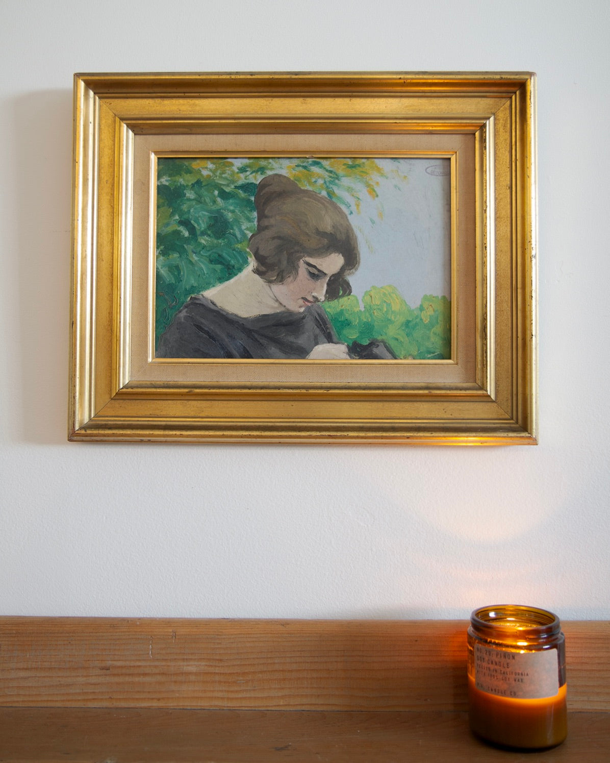 ‘Darning’ Original Vintage French Painting