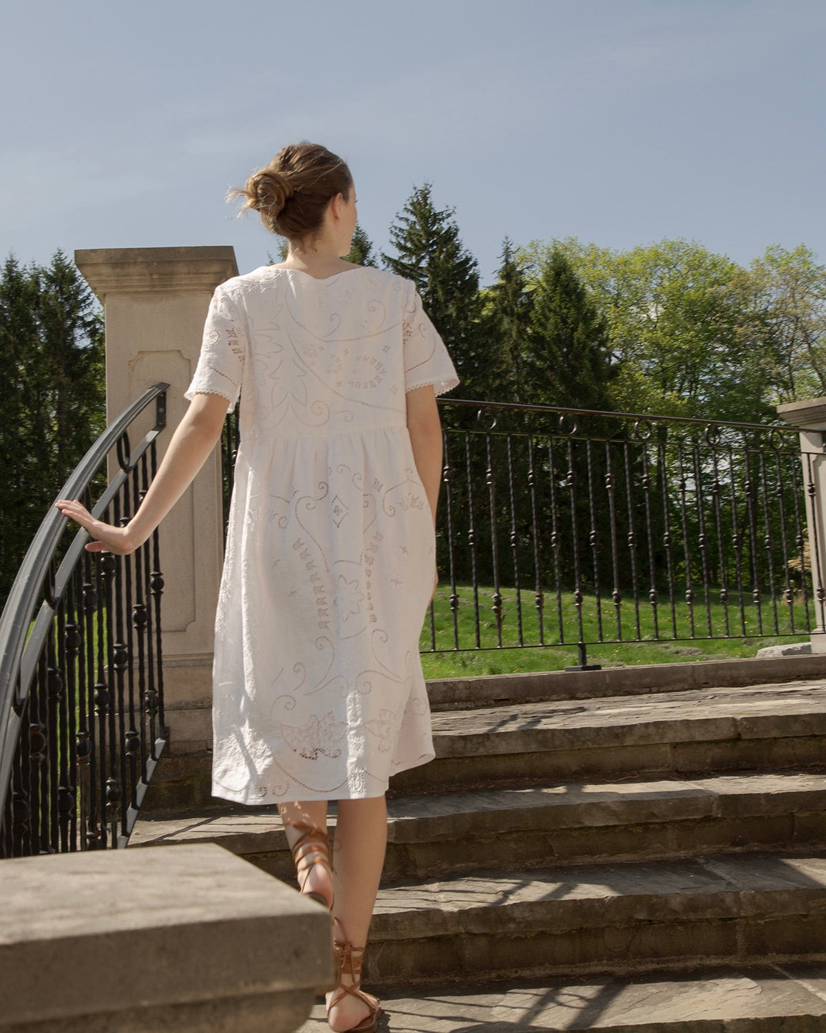 Marguerite Embroidered Linen Dress