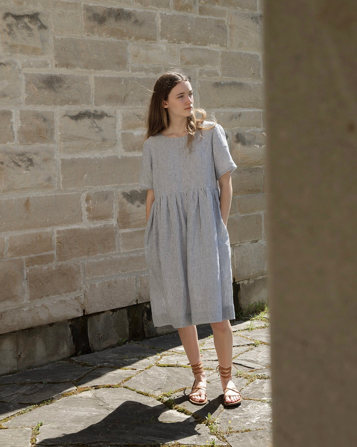 Sailing Stripe Linen Dress