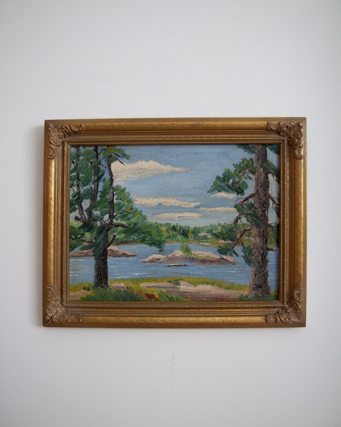 Original Vintage Landscape Painting 1948