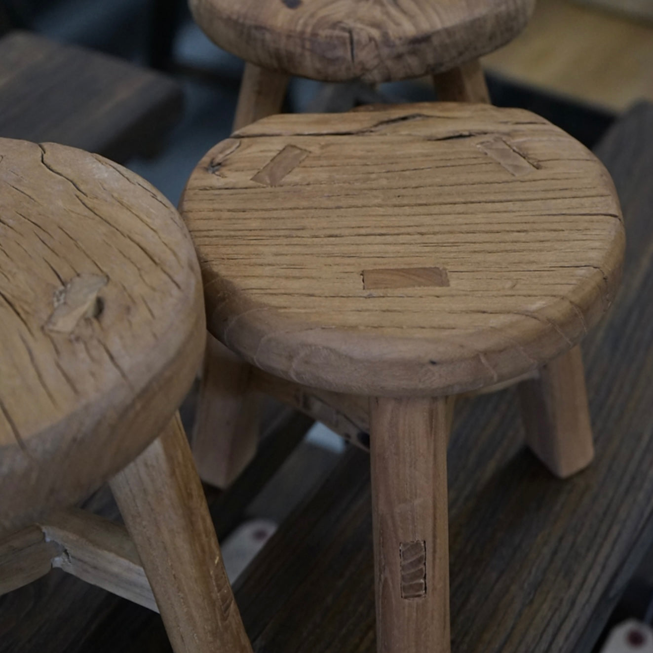 Round Vintage Display Stool