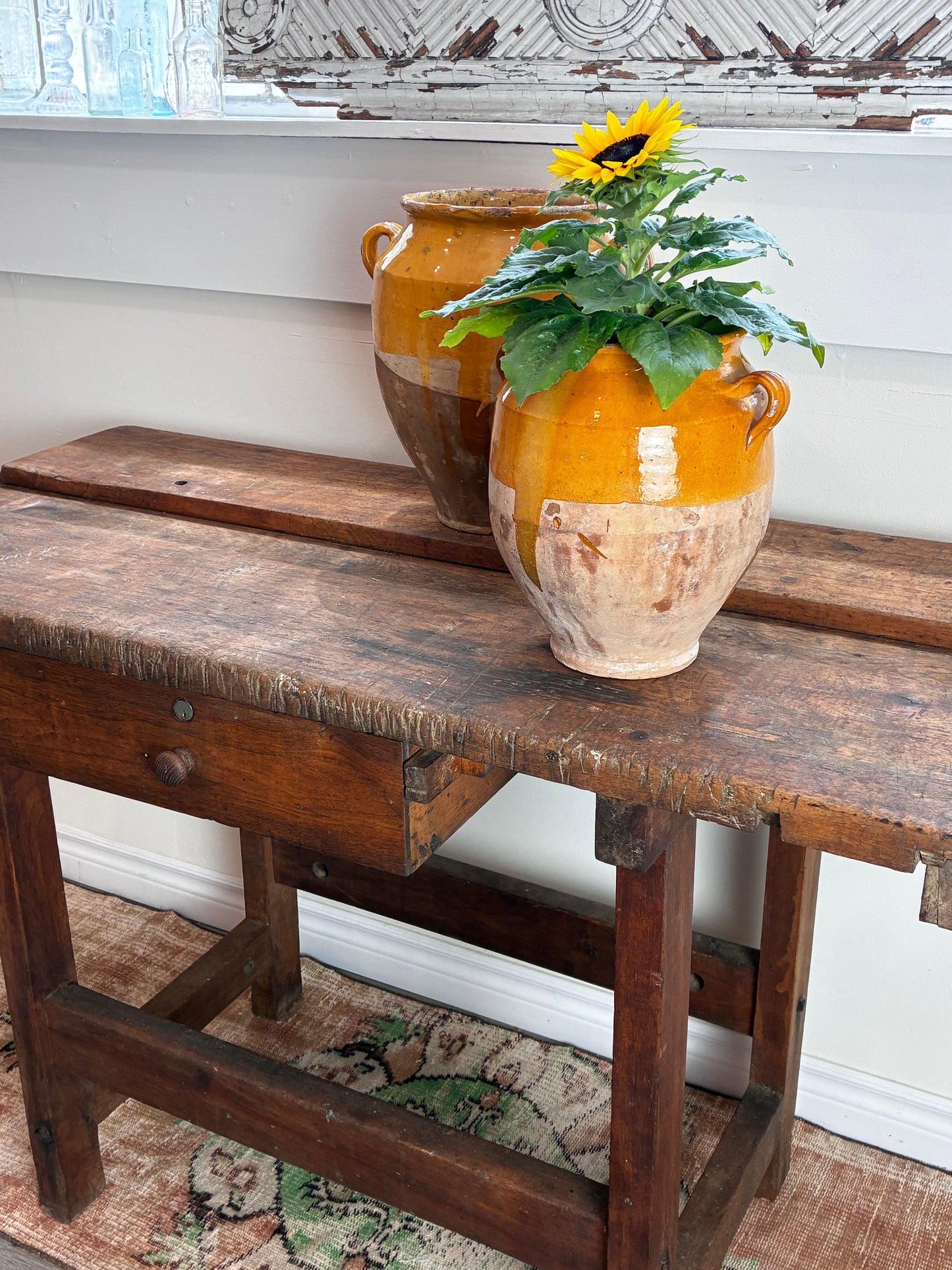 Antique Carpenter’s Bench with Two Vices