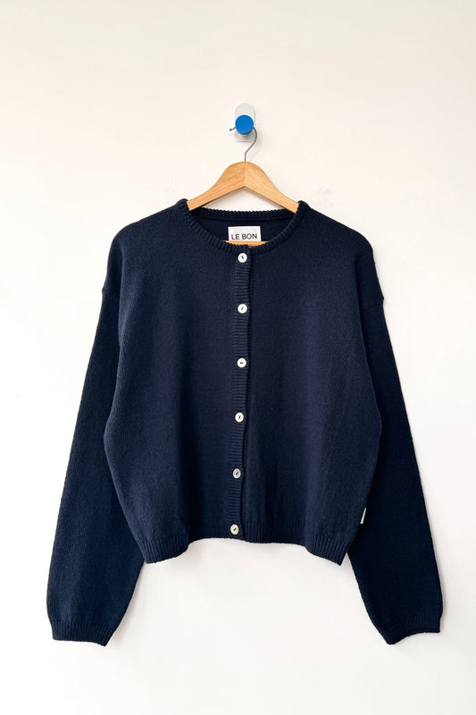 Le Bon Shoppe Navy Cotton Cardigan