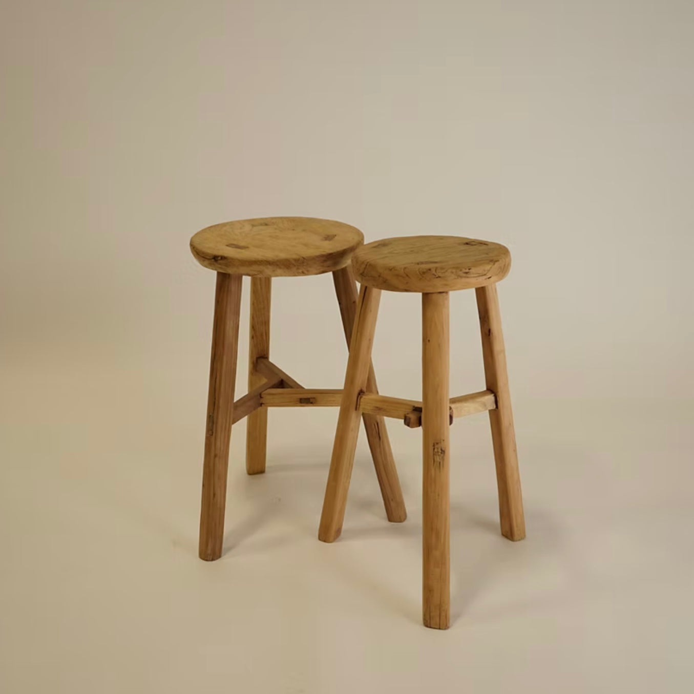 Vintage Wood Stool/ Side Table