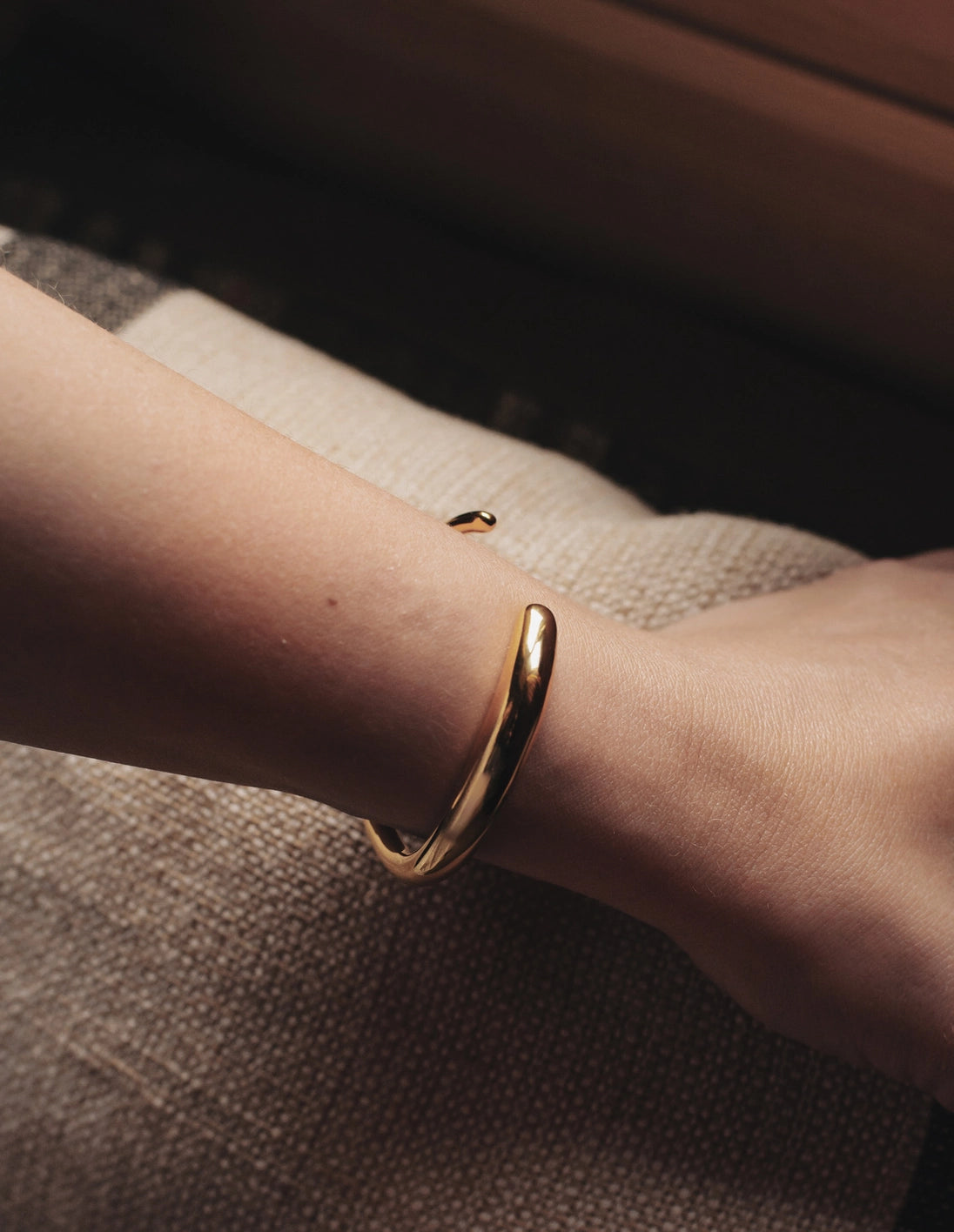 Gold Bold Fluid Cuff Bangle