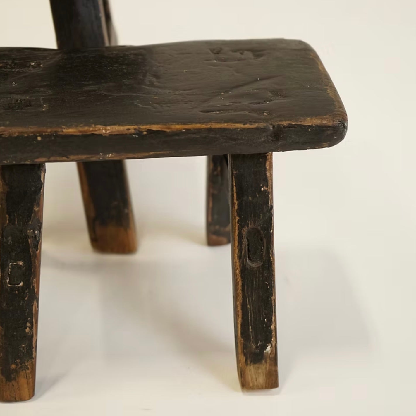 Weathered Black Vintage Display Stool