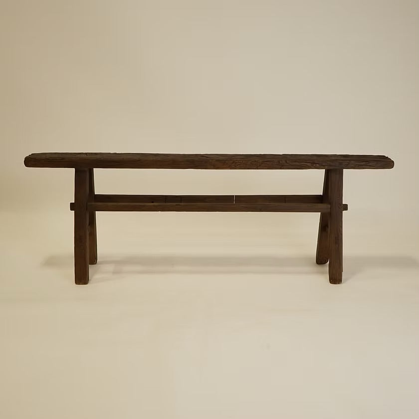 Aged Brown Vintage Bench