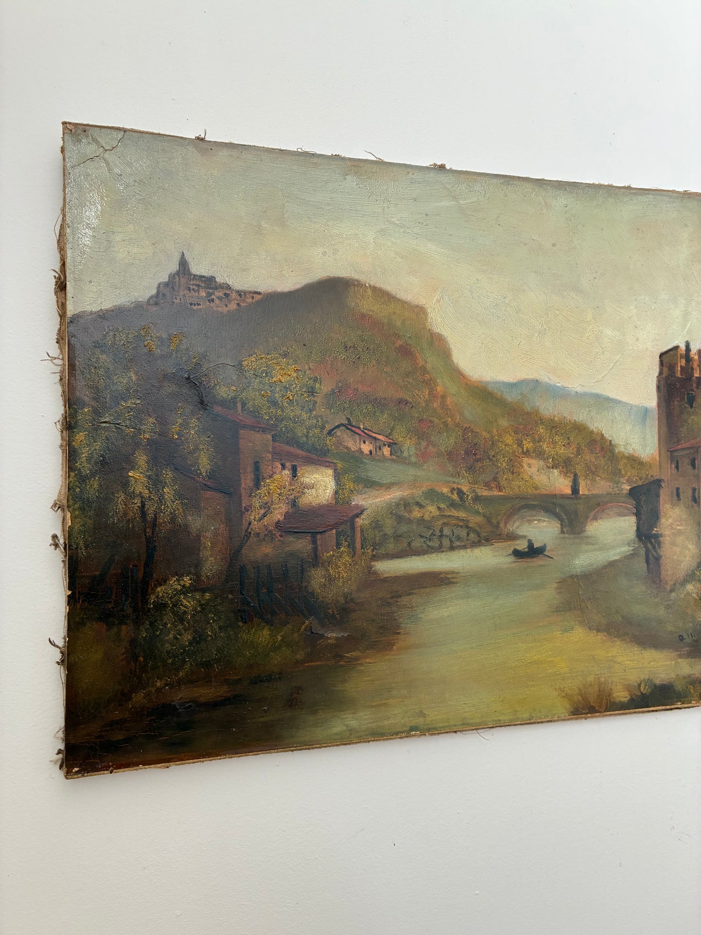 Antique European Romanticism Oil Painting
