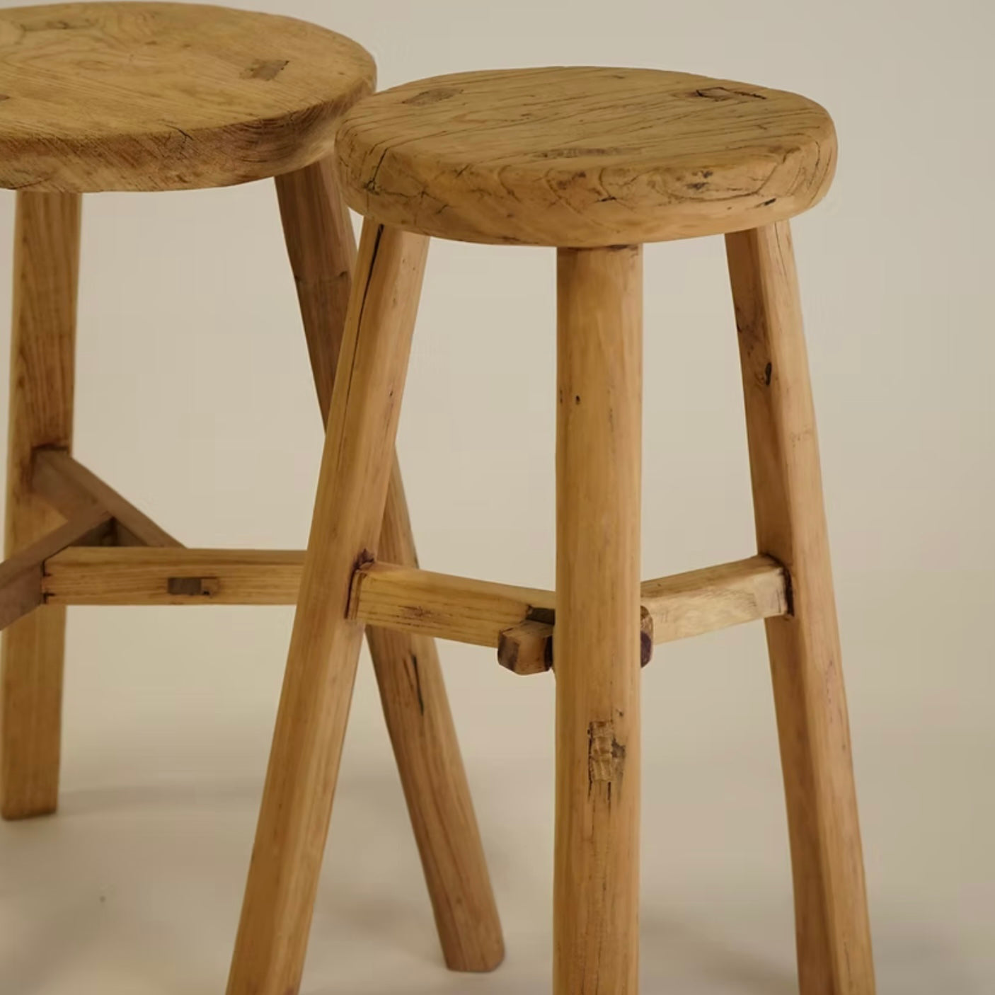 Vintage Wood Stool/ Side Table