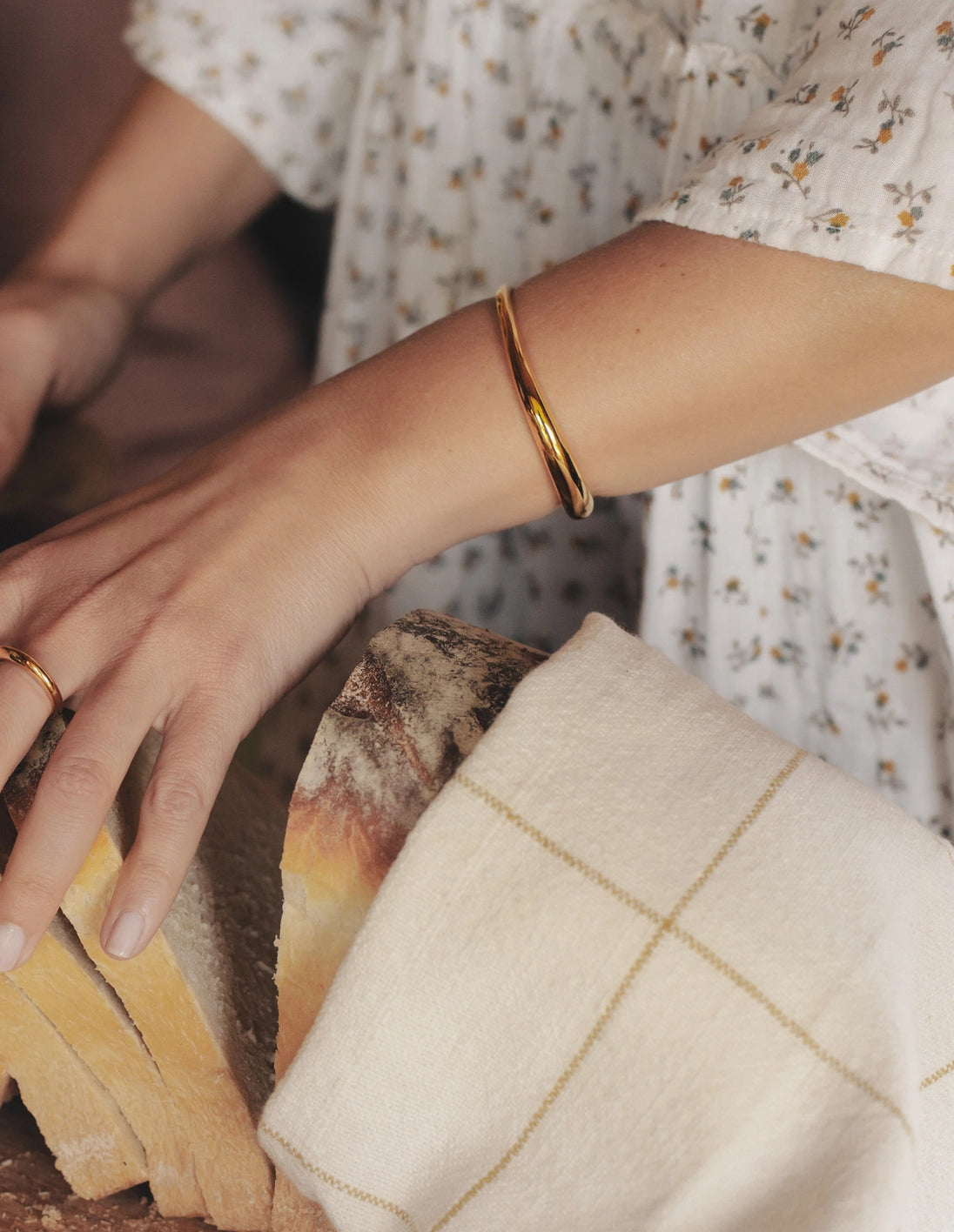Gold Bold Fluid Cuff Bangle