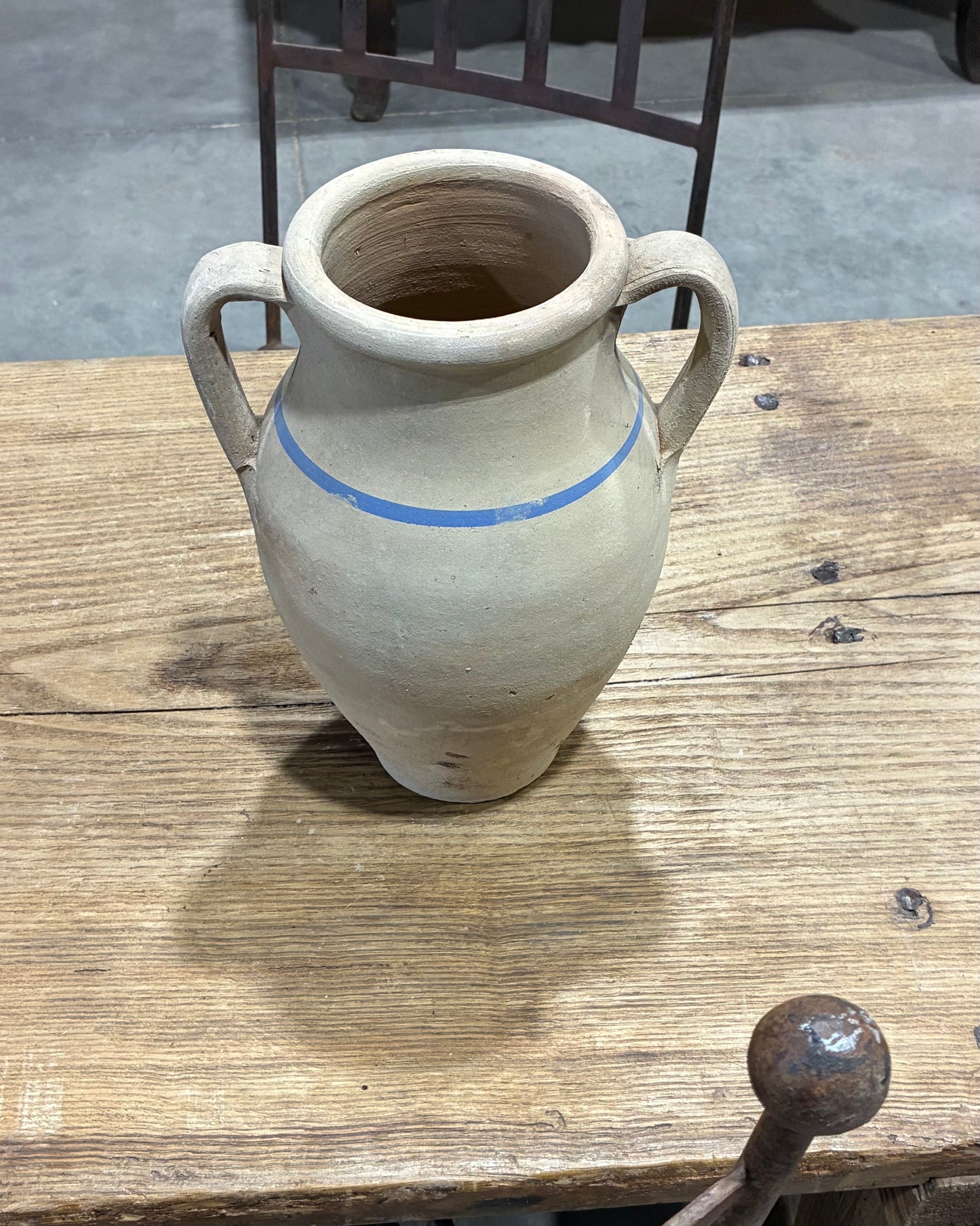 Vintage Amphora with Blue Stripe