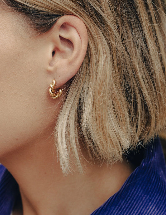 Gold Twist Hoop Earrings