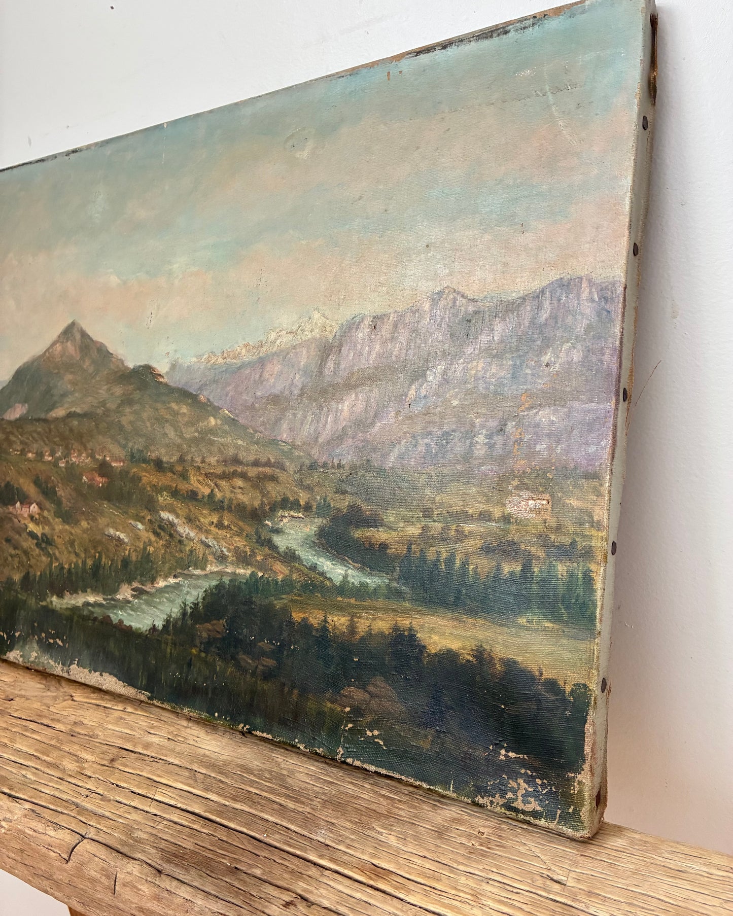 ‘Vue de Saint-Bonnet-en-Champsaur’ Antique French Painting