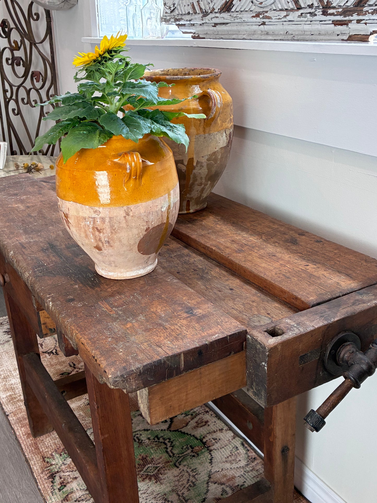 Antique Carpenter’s Bench with Two Vices