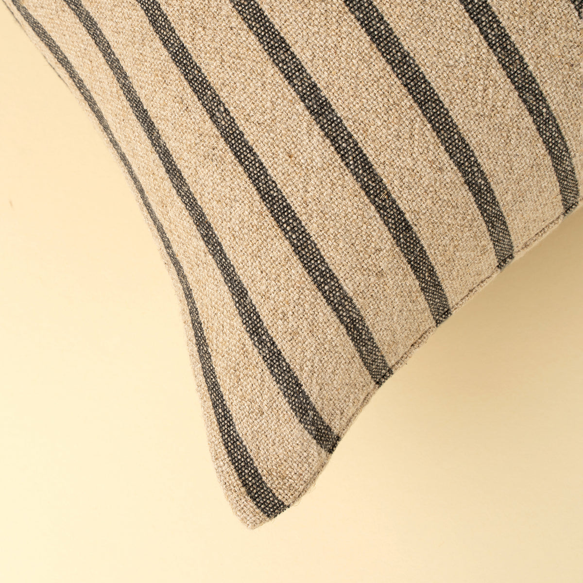 Oat & Slate Stripe Pillow