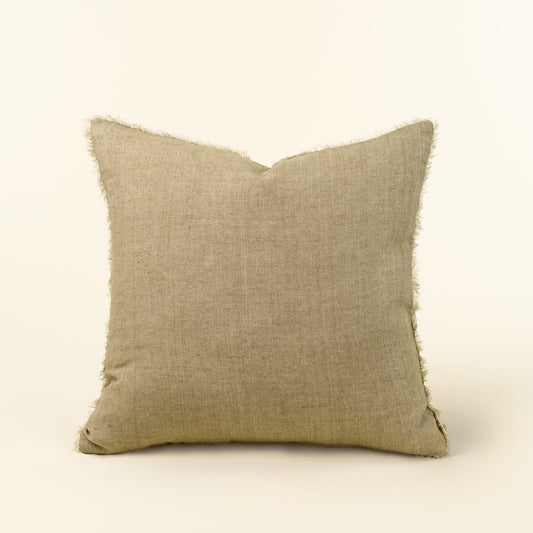 20” Stone Washed Belgian Linen Pillow - Oat