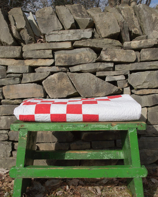Antique European Green Stool