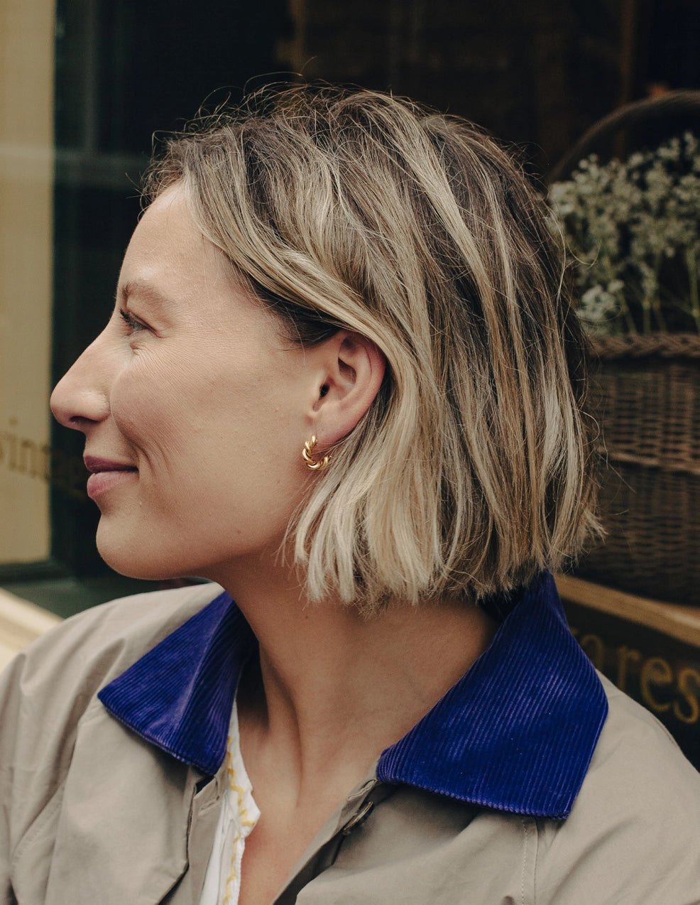 Gold Twist Hoop Earrings