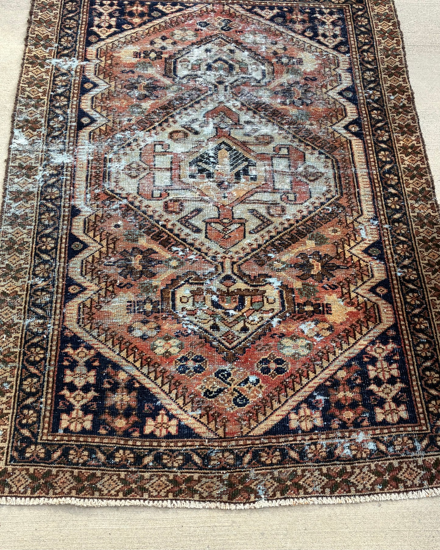 Hand-Knotted Wool Vintage Rug