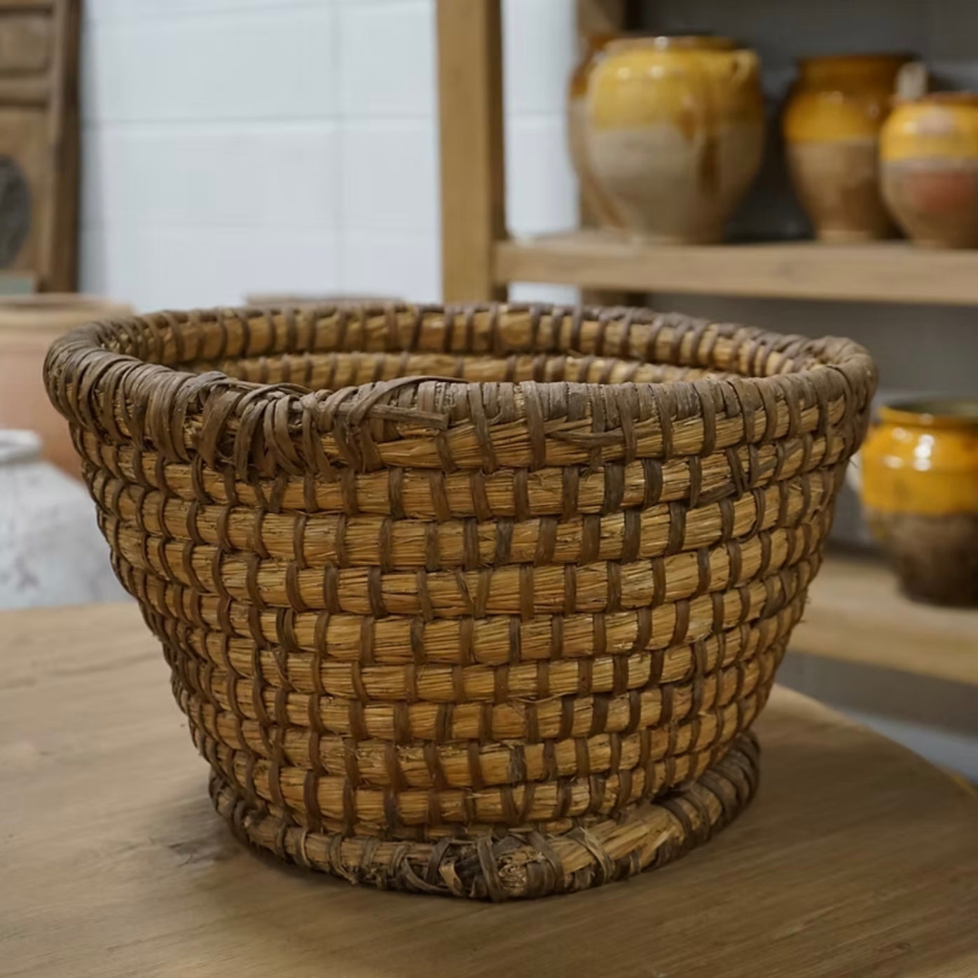Vintage French Folk Basket