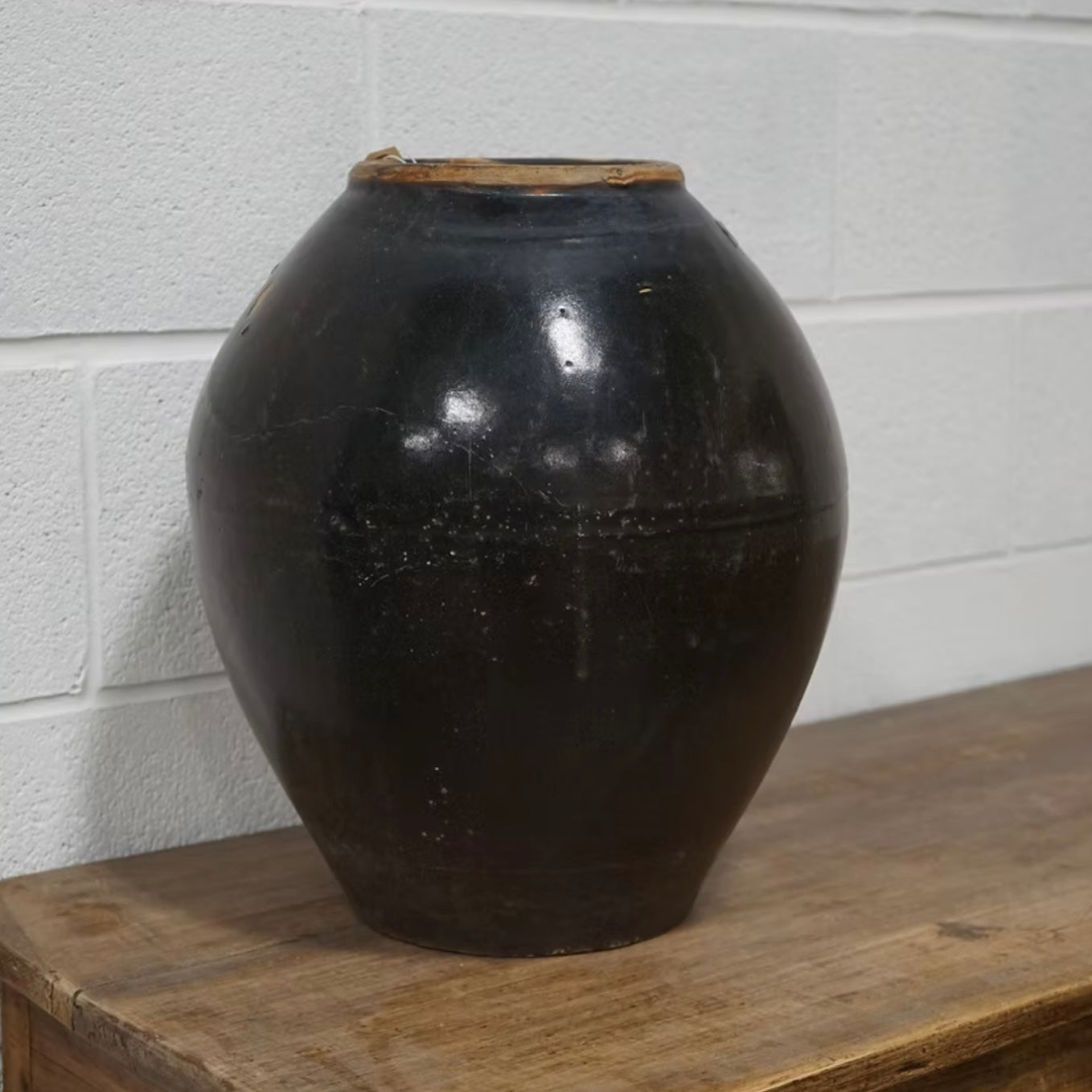 Vintage Globular Stoneware Vessel
