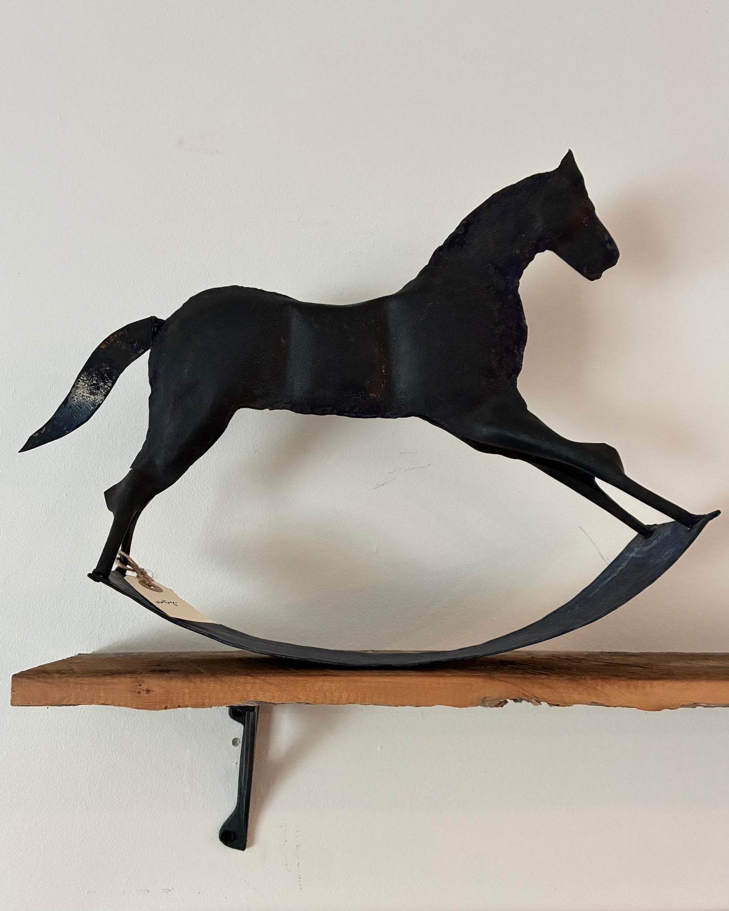 Vintage Metal Folk Rocking Horse