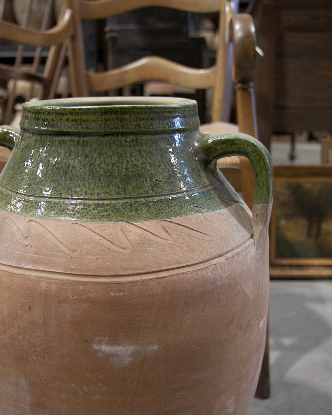Vintage Green Glaze Pot