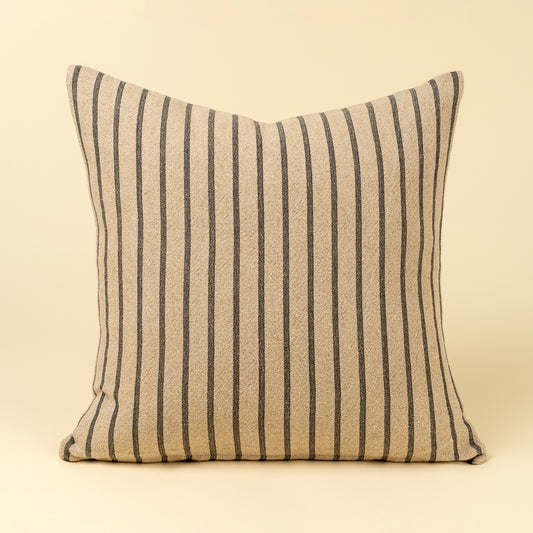 Oat & Slate Stripe Pillow