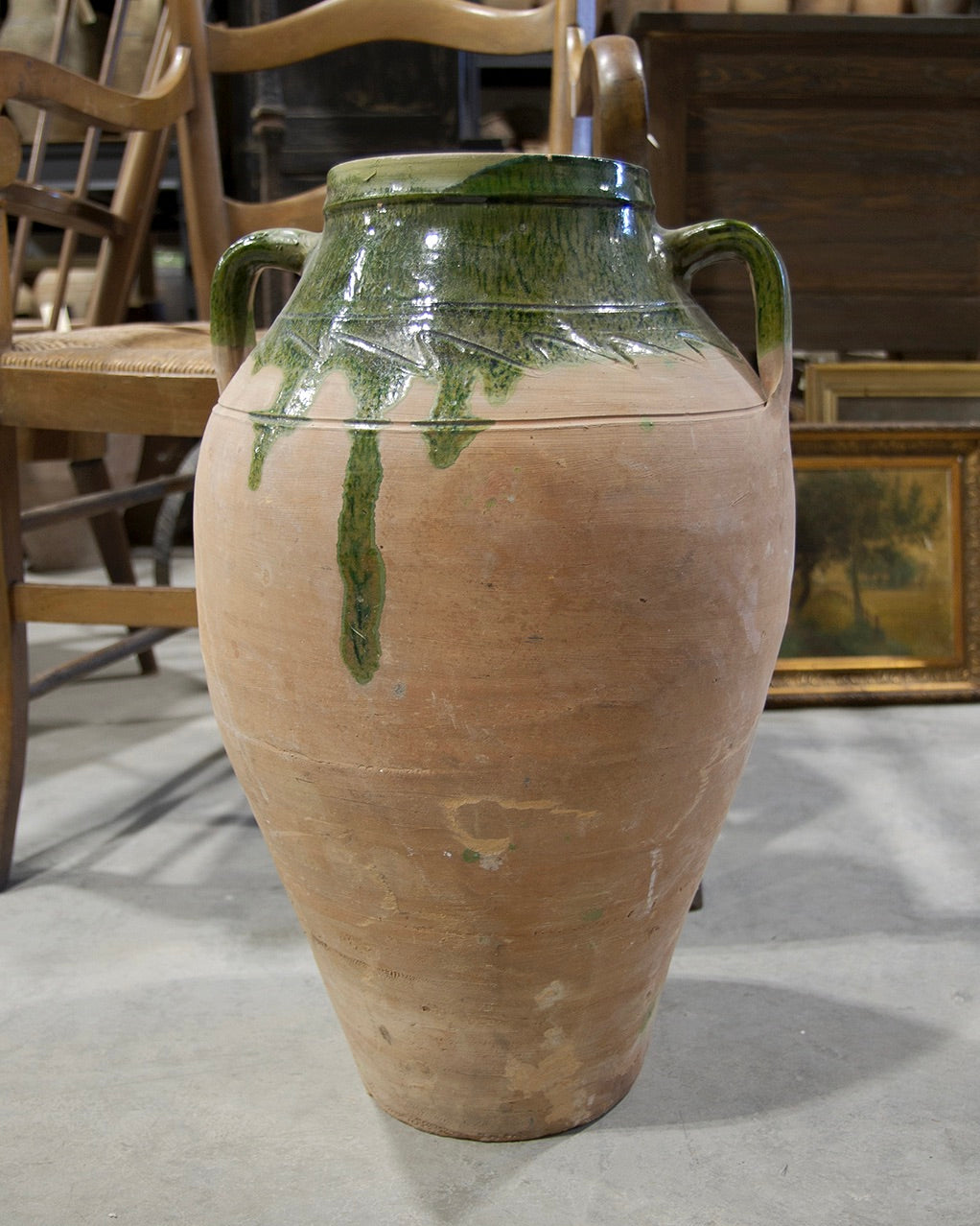 Vintage Green Glaze Pot