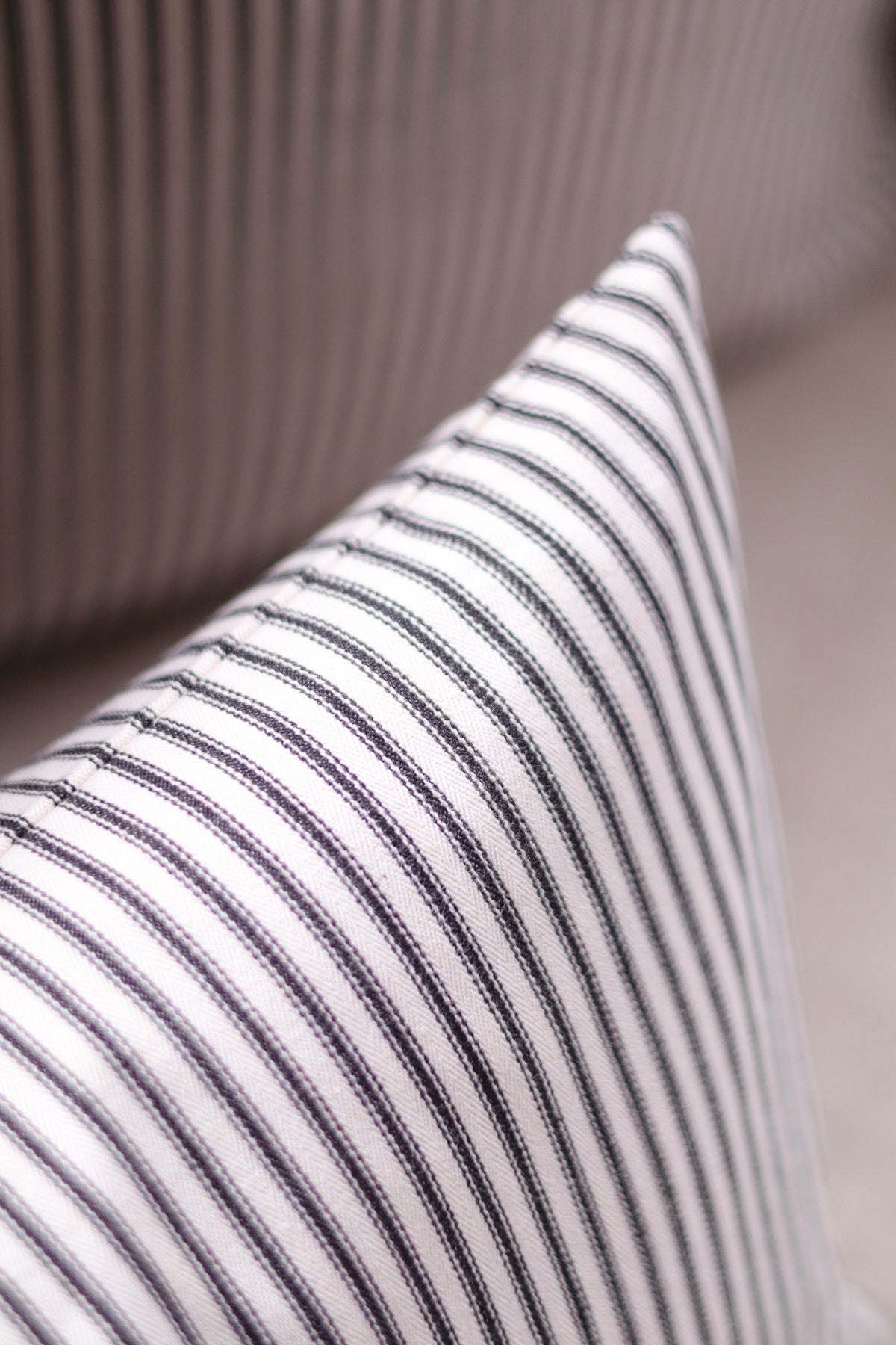 Black Ticking Lumbar Pillow