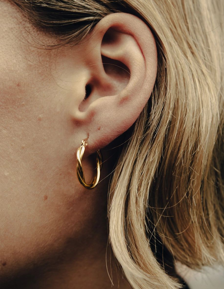 Gold Entwined Hoop Earrings