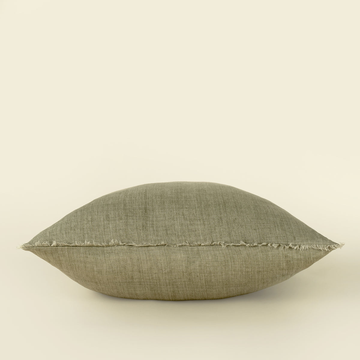 24” Stone Washed Belgian Linen Pillow - Light Sage