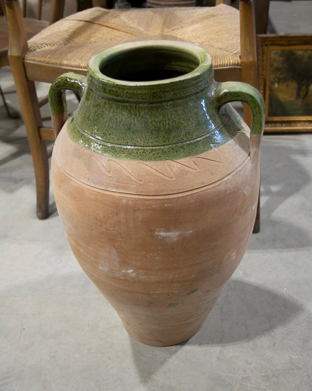 Vintage Green Glaze Pot