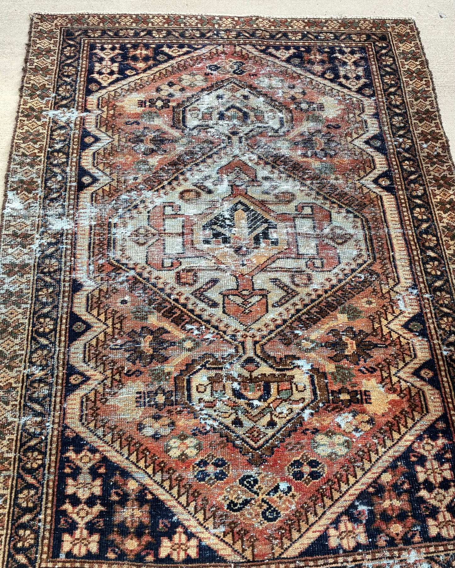 Hand-Knotted Wool Vintage Rug