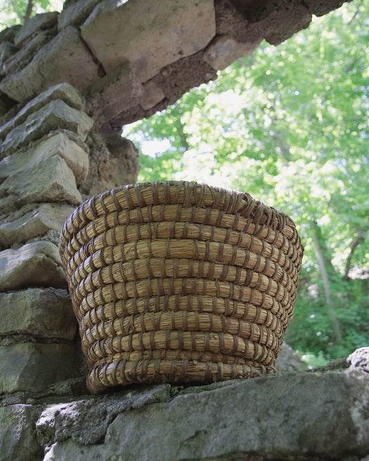 Vintage French Folk Basket