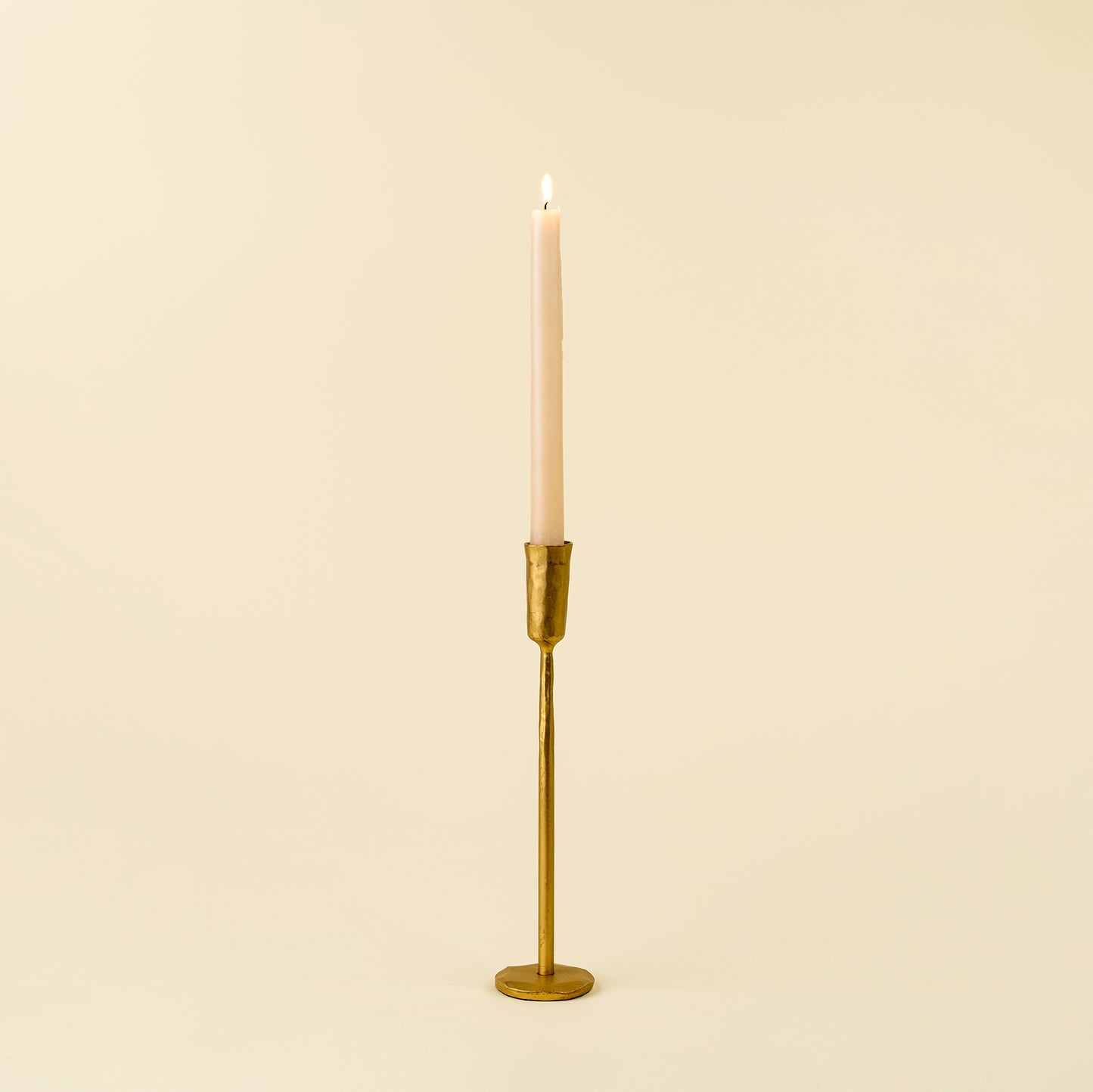 Gold Forged Iron Candlestick