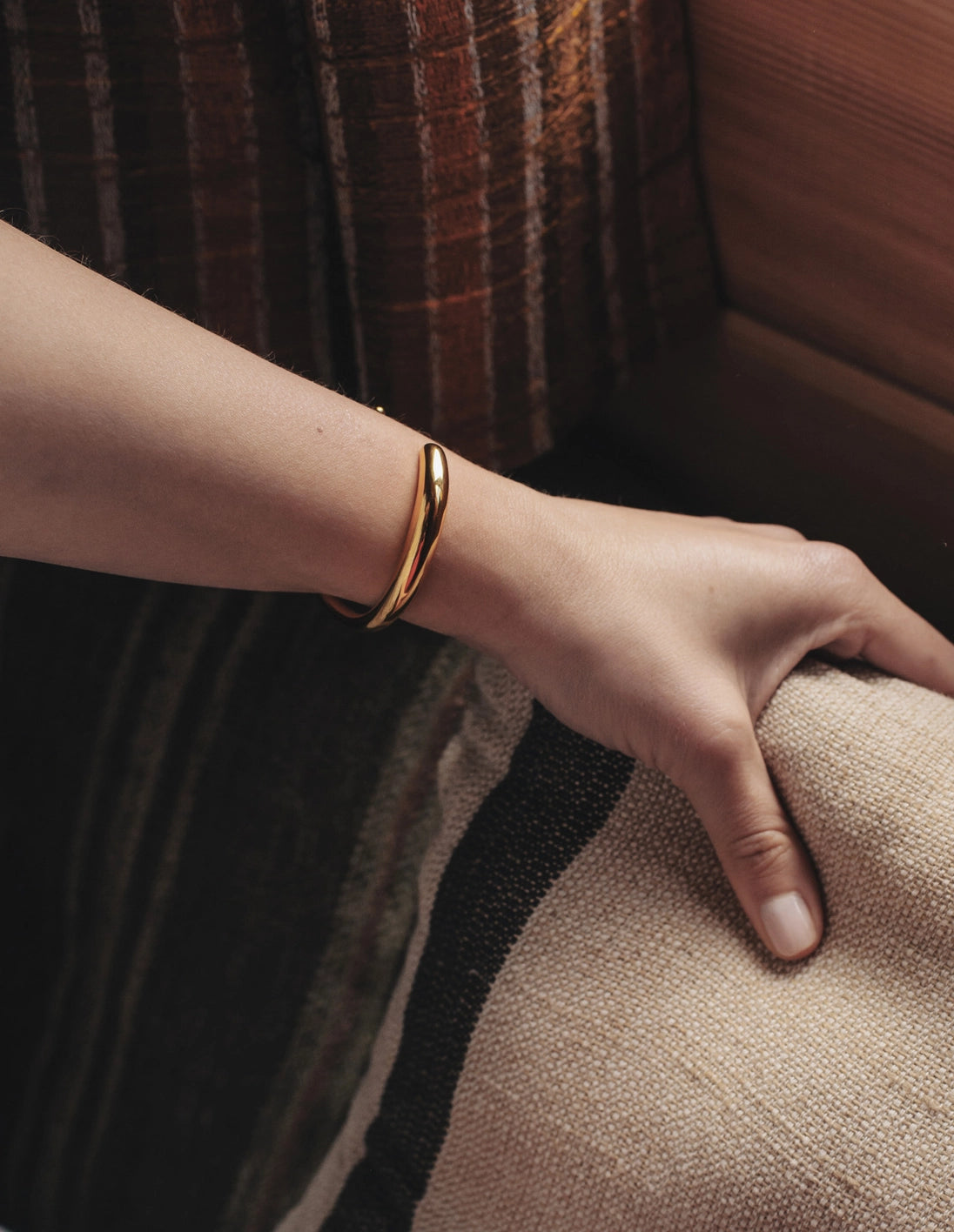 Gold Bold Fluid Cuff Bangle
