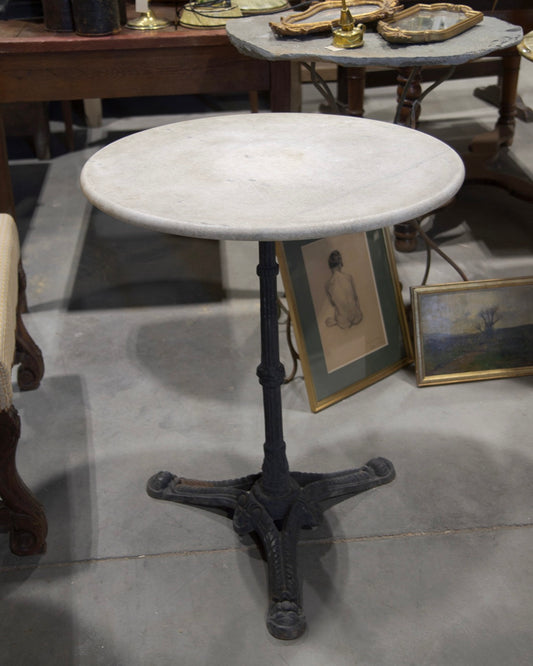 Authentic Antique French Marble Bistro Table