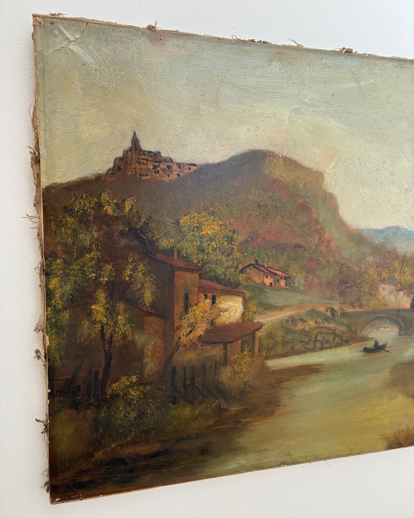 Antique European Romanticism Oil Painting