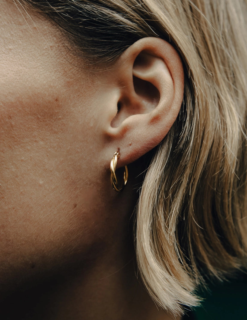 Gold Entwined Hoop Earrings
