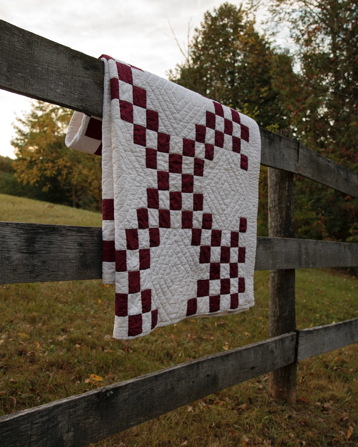 Antique Handmade Double Irish Chain Quilt