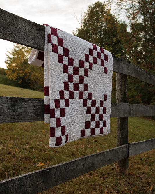 Antique Handmade Double Irish Chain Quilt
