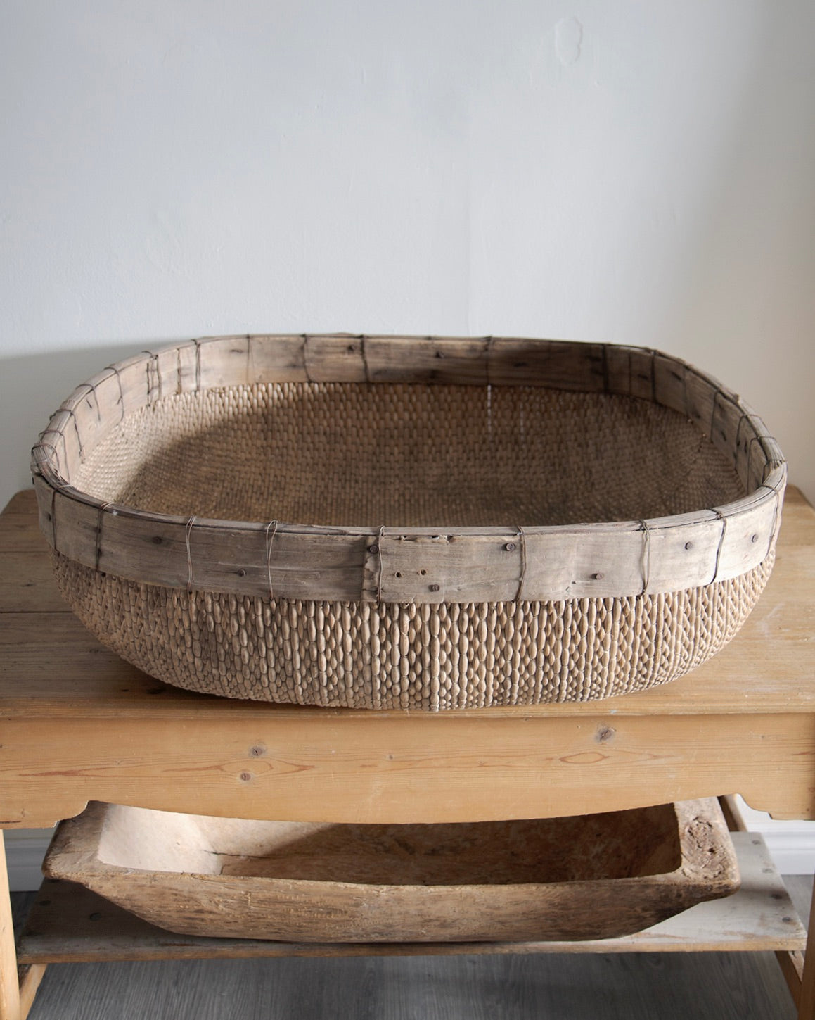 Large Vintage Bamboo Basket