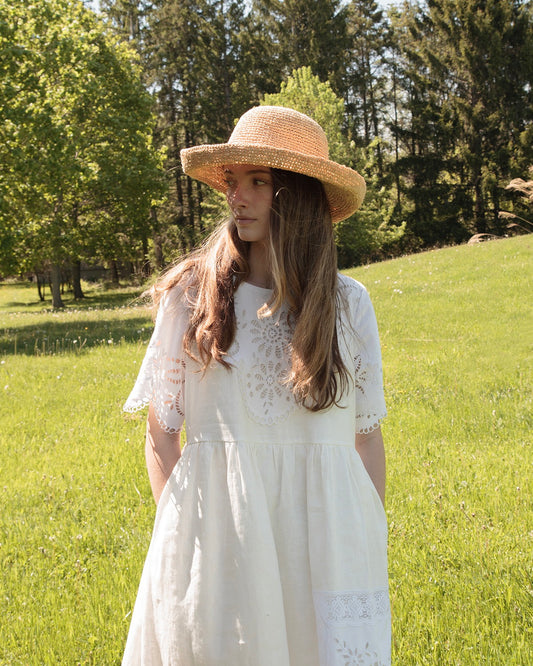 Linen & Vintage Lace Field Dress