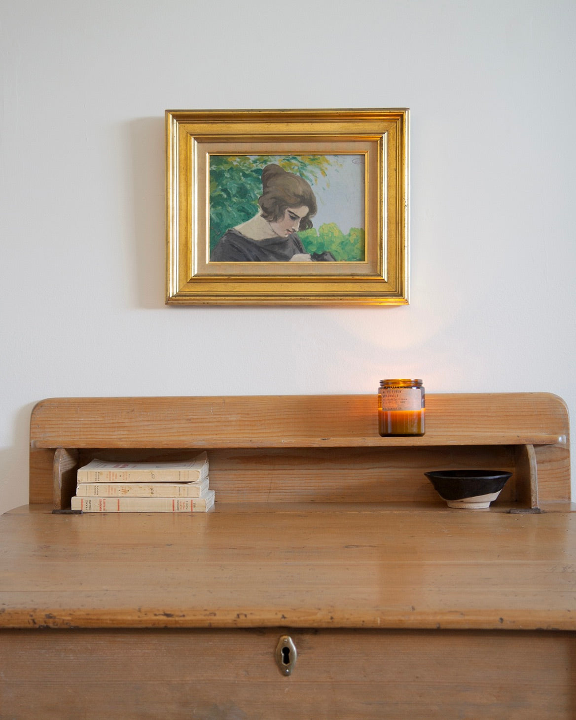 ‘Darning’ Original Vintage French Painting