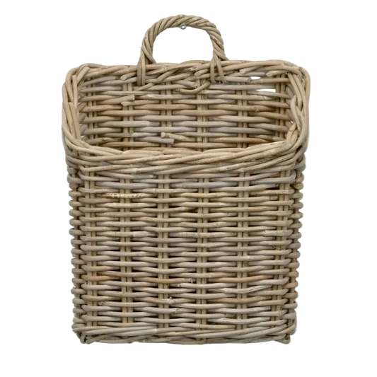 Square Rattan Wall Basket
